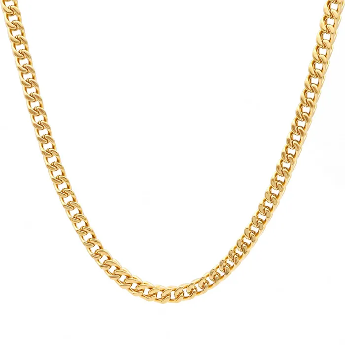 6mm Square Franco Link Chain Necklace Gold Glitters Necklaces
