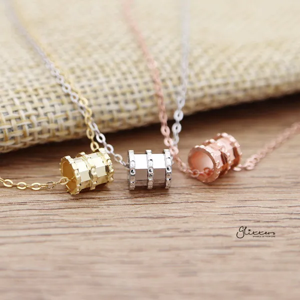 925 Sterling Silver Small Ring Necklace with 43cm Chain Glitters Necklaces