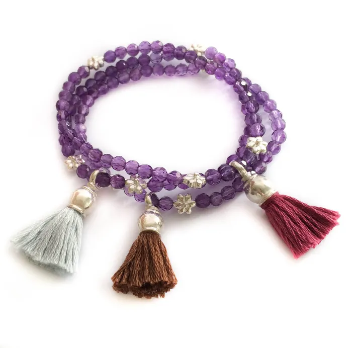 Amethyst Tassel Bracelet Vivien Frank Designs Bracelets