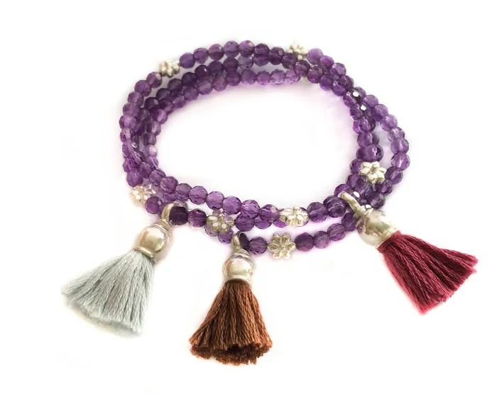 Amethyst Tassel Bracelet Vivien Frank Designs Bracelets