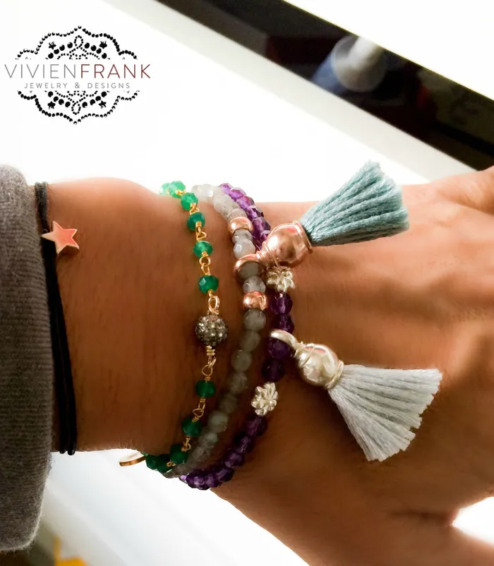 Amethyst Tassel Bracelet Vivien Frank Designs Bracelets
