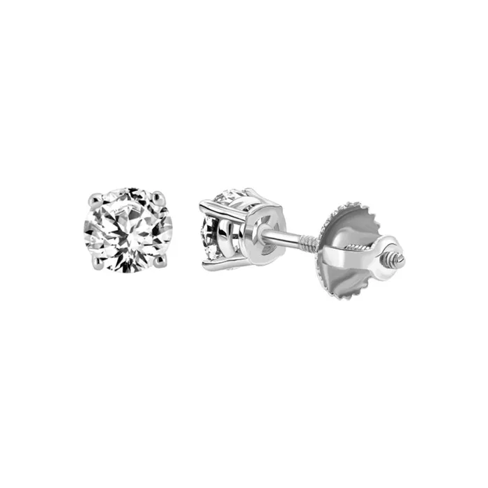 AV Earrings LADIES SOLITAIRE EARRINGS 050CT ROUND DIAMOND 14K WHITE GOLD AV Earrings LADIES SOLITAIRE EARRINGS 050CT ROUND DIAMOND 14K WHITE GOLD