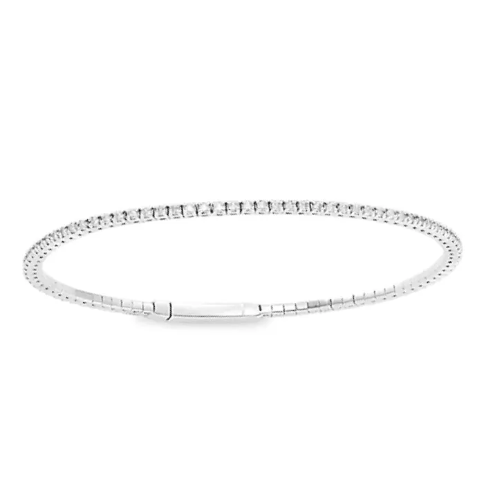 AV LADIES SEMI MOUNT TENNIS FLEXIBLE BANGLE 075CT ROUND DIAMOND 14K WHITE GOLD PreStyled Sets AV LADIES SEMI MOUNT TENNIS FLEXIBLE BANGLE 075CT ROUND DIAMOND 14K WHITE GOLD PreStyled Sets