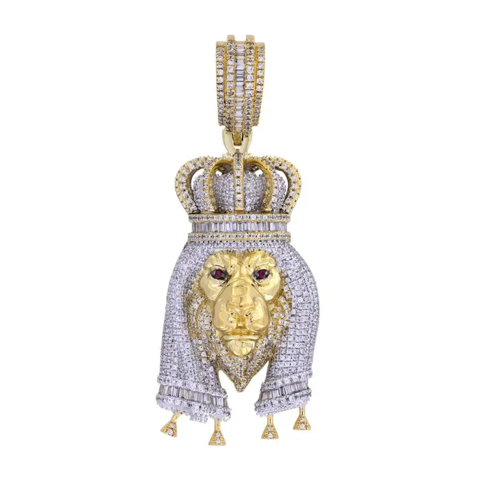 AV MENS CHARM 200CT ROUNDBAGUETTE DIAMOND 10K YELLOW GOLD Charm Necklaces AV MENS CHARM 200CT ROUNDBAGUETTE DIAMOND 10K YELLOW GOLD Charm Necklaces