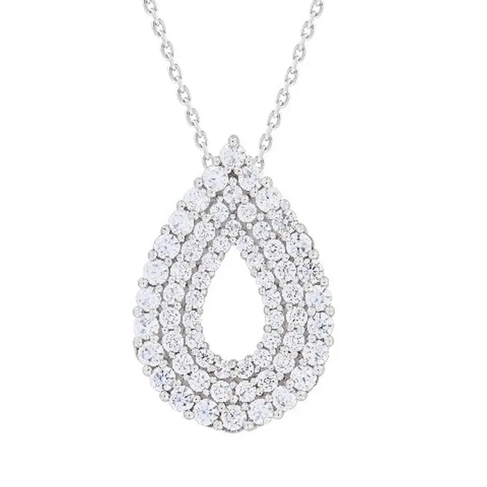 AV Necklaces LADIES PENDANT WITH CHAIN 100CT ROUND DIAMOND 14K WHITE GOLD AV Necklaces LADIES PENDANT WITH CHAIN 100CT ROUND DIAMOND 14K WHITE GOLD