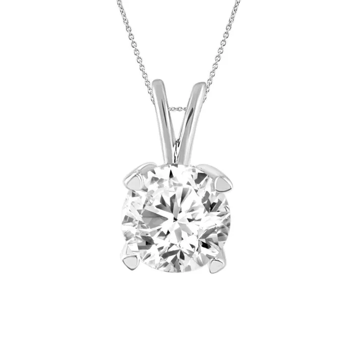 AV SOLITAIRE LADIES PENDANTS WITH CHAIN 025CT ROUND DIAMOND 14K WHITE GOLD Rings AV SOLITAIRE LADIES PENDANTS WITH CHAIN 025CT ROUND DIAMOND 14K WHITE GOLD Rings