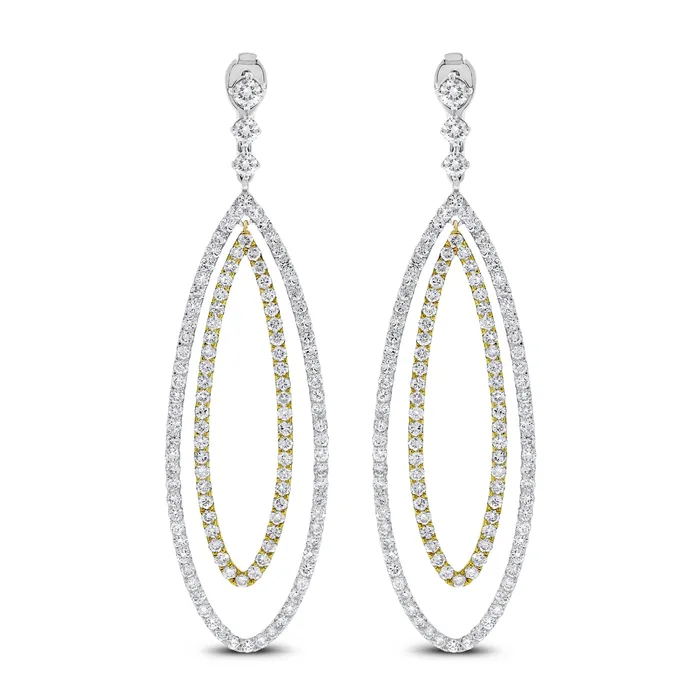 Beauvince Earrings Serena Loop Diamond Earrings 684 ct Diamonds in Gold