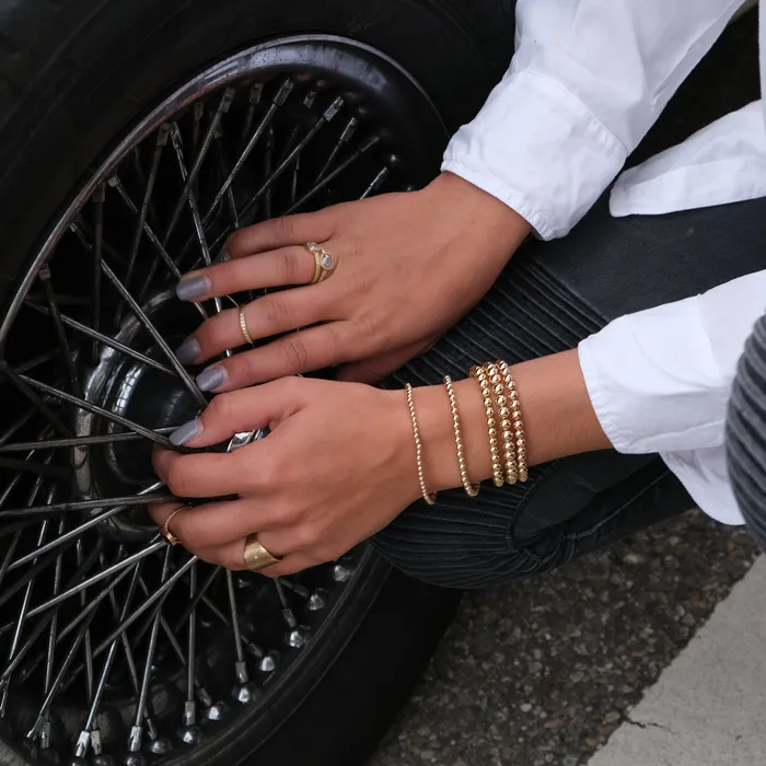 Bracelets 14k Gold Beaded Bracelet with clasp Vivien Frank Designs