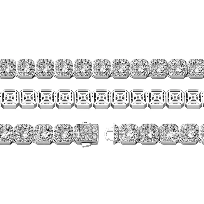 Bracelets Clustered Tennis Bracelet in White Gold The Icetruck Bracelets Clustered Tennis Bracelet in White Gold The Icetruck