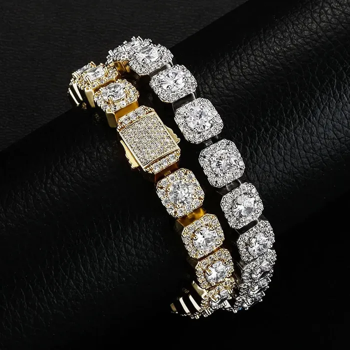 Bracelets Clustered Tennis Bracelet in White Gold The Icetruck Bracelets Clustered Tennis Bracelet in White Gold The Icetruck