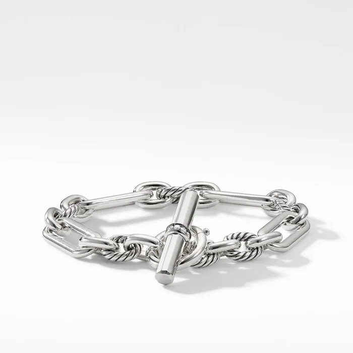 Bracelets David Yurman Lexington Chain Bracelet in Sterling Silver with Diamonds 98mm DAVID YURMAN INC