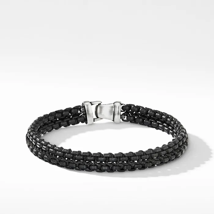 Bracelets David Yurman Woven Box Chain Bracelet in Black 10mm DAVID YURMAN INC Bracelets David Yurman Woven Box Chain Bracelet in Black 10mm DAVID YURMAN INC