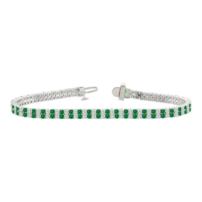 Bracelets Ethos LADIES BRACELET 3CT ROUNDEMERALD DIAMOND 14K WHITE GOLD CENTER STONE ROUNDEMERALD DIAMOND 2 34CT Bracelets Ethos LADIES BRACELET 3CT ROUNDEMERALD DIAMOND 14K WHITE GOLD CENTER STONE ROUNDEMERALD DIAMOND 2 34CT