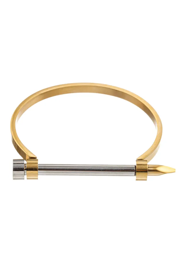 Bracelets Eye Candy LA Antoine 2Tone Spike Cuff Screw Bracelet