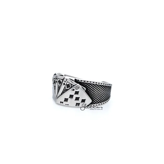 Bracelets Glitters Stainless Steel Antiqued Poker Cards Casting Mens Open Rings Bracelets Glitters Stainless Steel Antiqued Poker Cards Casting Mens Open Rings
