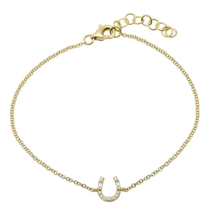 Bracelets Izakov Diamonds Fine Jewelry 14K Gold Diamond Horseshoe Bracelet