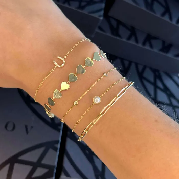 Bracelets Izakov Diamonds Fine Jewelry 14K Gold Diamond Horseshoe Bracelet