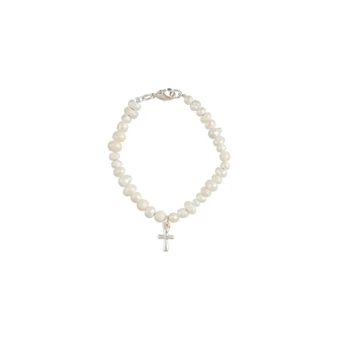 Bracelets MudPie Silver Boxed Cross Bracelet Toddler