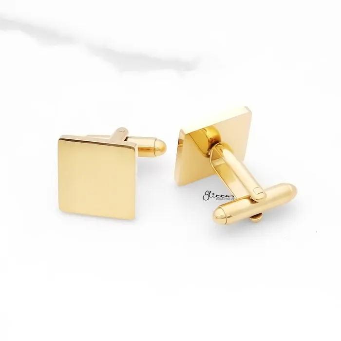 Bracelets Personalised Stainless Steel Square Cufflinks Glitters