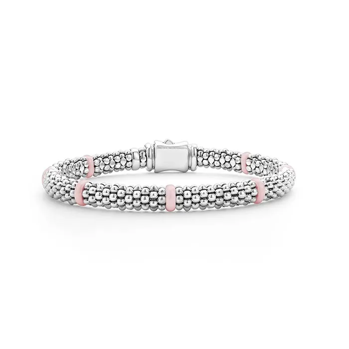 Bracelets Pink Caviar Ceramic Station Caviar Bracelet 6mm LAGOS