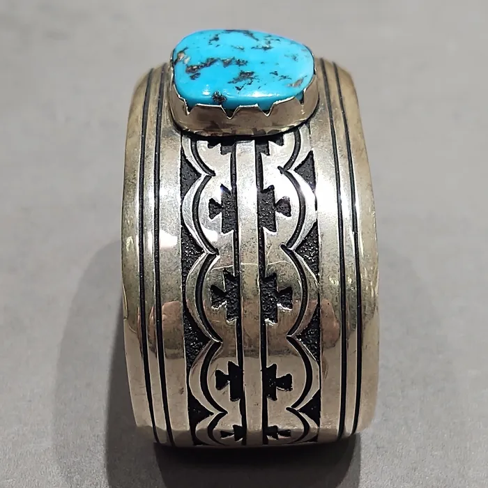 Bracelets Tommy Rosita Singer Sterling Silver Turquoise Bracelet Handmade Native American Crown Jewels Coin