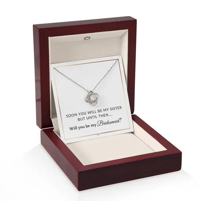 Bridesmaid Proposal Future Sister in Law Gift From Bride Wedding Party Necklace Elegant White and Gold Wedding Theme ShineOn Fulfillment Necklaces