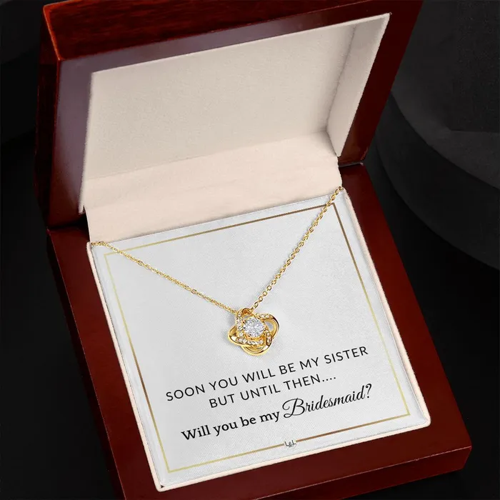 Bridesmaid Proposal Future Sister in Law Gift From Bride Wedding Party Necklace Elegant White and Gold Wedding Theme ShineOn Fulfillment Necklaces