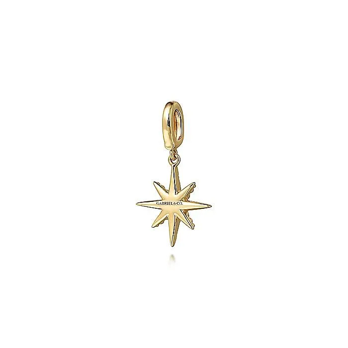 Charm Necklaces GABRIEL CO Gabriel 14K Yellow Gold Starburst Diamond Charm Charm Necklaces GABRIEL CO Gabriel 14K Yellow Gold Starburst Diamond Charm