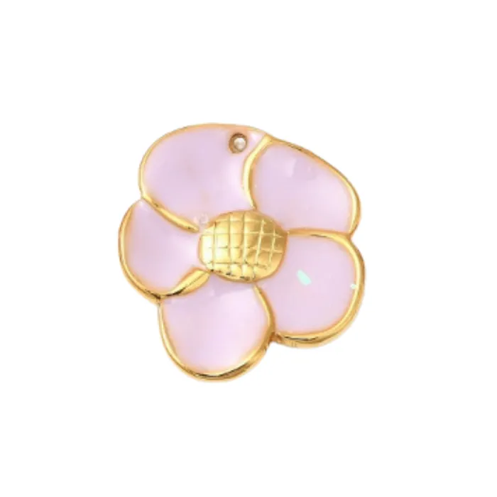 Charm Necklaces pau jewelry Baby pink flower charm