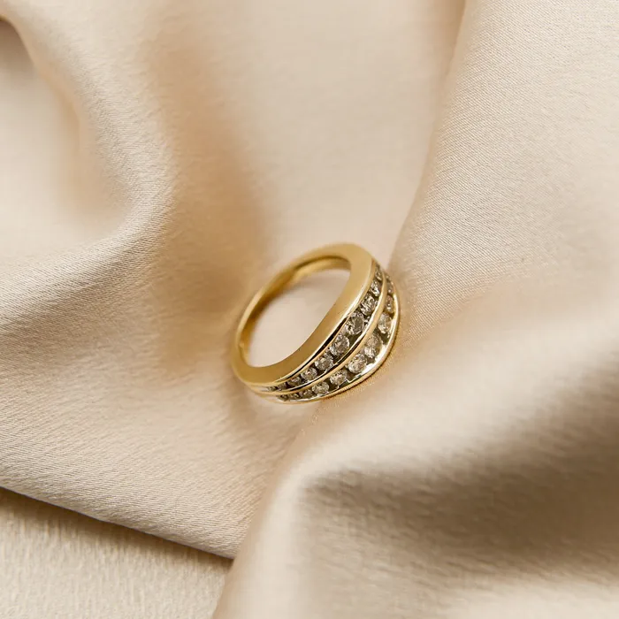 CIVAL Collective Rings 14K Natural Champagne Diamond Ring SZ 725