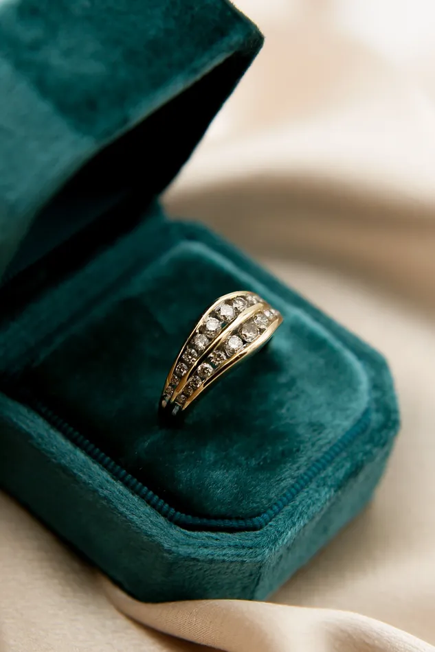 CIVAL Collective Rings 14K Natural Champagne Diamond Ring SZ 725