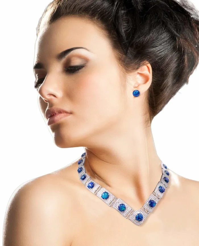 Classy Blue Opal Choker Necklace Uniquelan Jewelry Necklaces Classy Blue Opal Choker Necklace Uniquelan Jewelry Necklaces