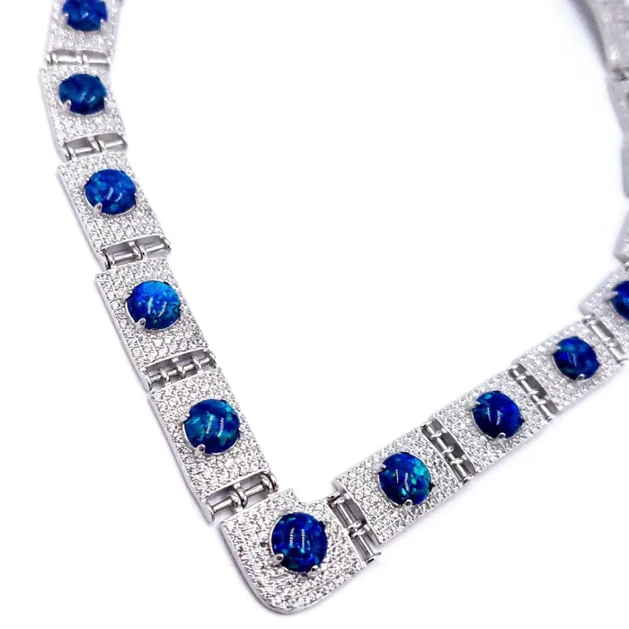 Classy Blue Opal Choker Necklace Uniquelan Jewelry Necklaces Classy Blue Opal Choker Necklace Uniquelan Jewelry Necklaces