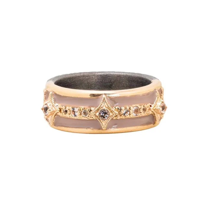 Crivelli Enamel Wide Band Ring ARMENTA Rings