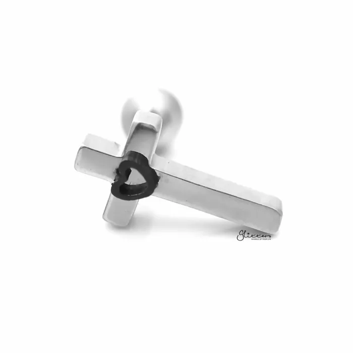 Cross with Star Centered Tragus Cartilage Earring Stud Glitters Earrings