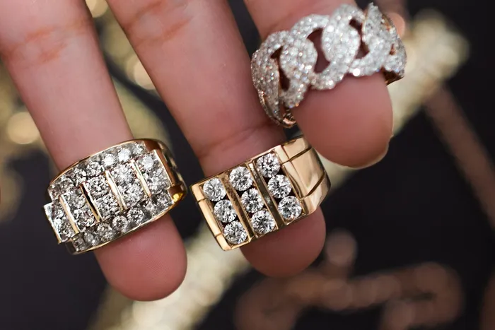 Crown Jewels Coin Rings 3 ctw Mens Diamond Cuban Style Ring