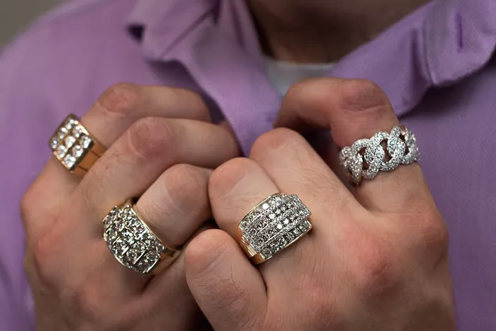 Crown Jewels Coin Rings 3 ctw Mens Diamond Cuban Style Ring