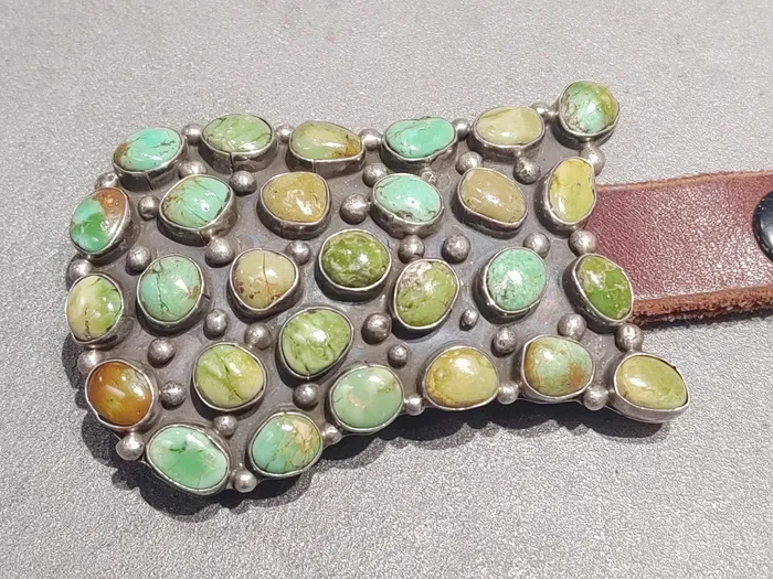 Crown Jewels Coin Rings Green Turquoise Sterling Silver Concho Belt Handmade Native American