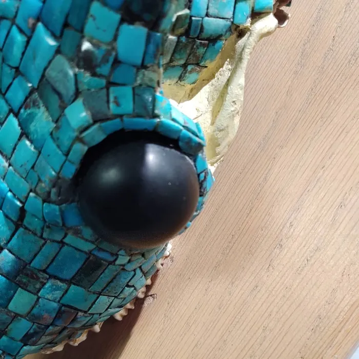 Crown Jewels Coin Rings Inlaid Turquoise Skull 8 Points Artist Unknown