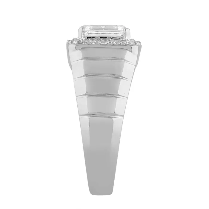 Crown Jewels Coin Rings MENS RING 2 12CT ROUNDEMERALD DIAMOND 14K WHITE GOLD Crown Jewels Coin Rings MENS RING 2 12CT ROUNDEMERALD DIAMOND 14K WHITE GOLD