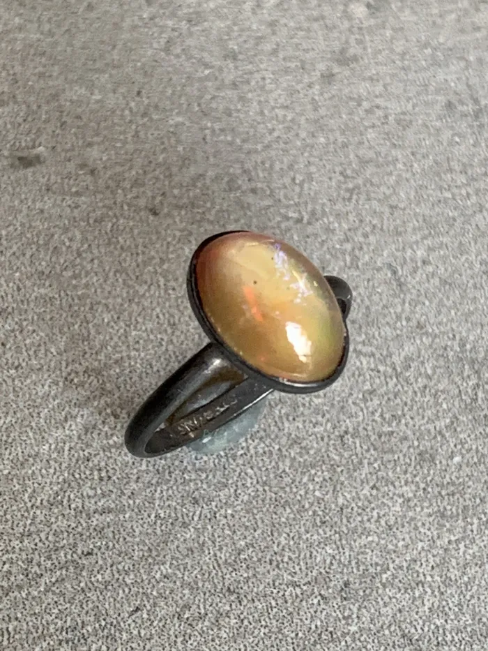 Crown Jewels Coin Rings Vintage Sterling Dragon Glass Ring