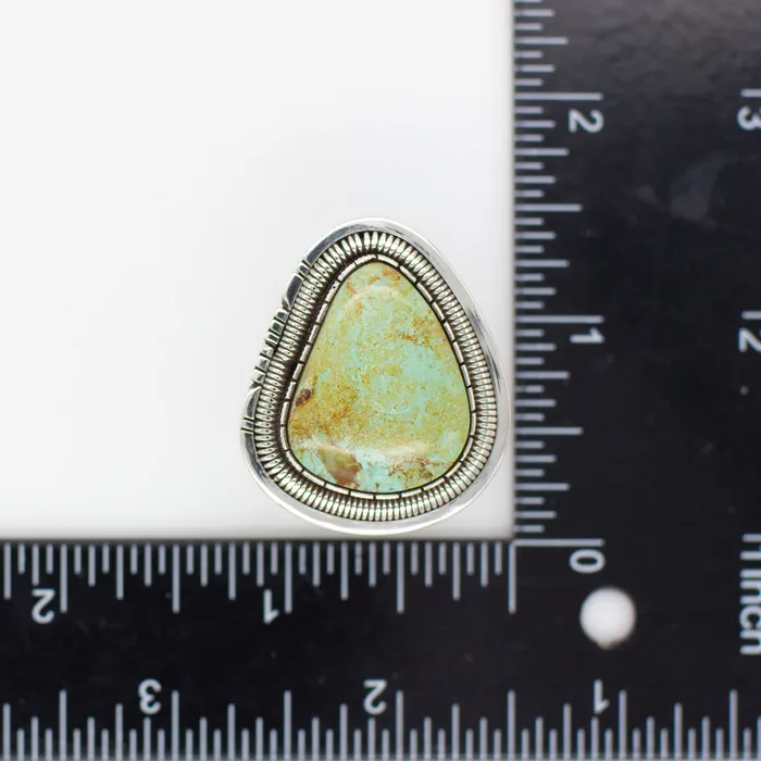 Crown Jewels Coin Walter Vandaver Navajo Handmade Sterling Silver Turquoise Ring Rings