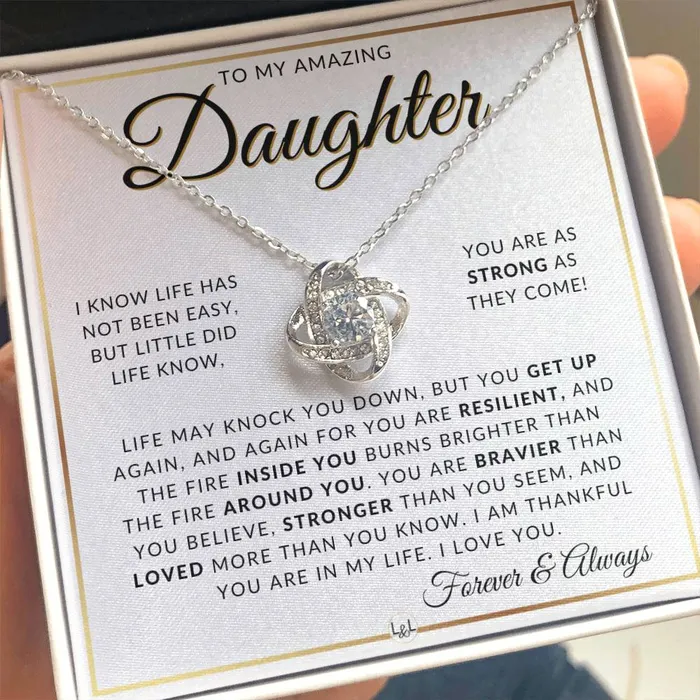 Daughter Gift Idea Pendant Necklace For My Daughter Sentimental Message of Encouragement Great Christmas Gift Birthday Present or Graduation Surprise ShineOn Fulfillment Necklaces