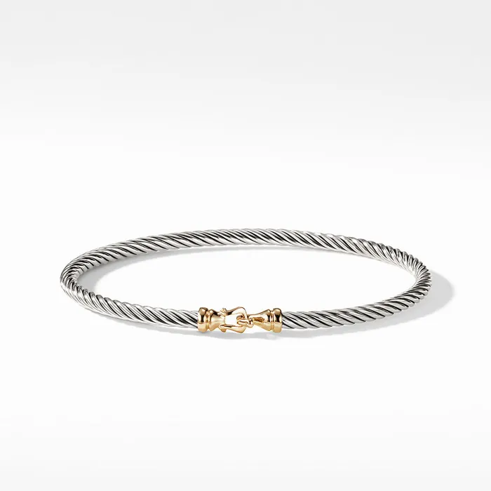 DAVID YURMAN INC Bracelets David Yurman Buckle Classic Cable Bracelet with 18K Gold 3 mm DAVID YURMAN INC Bracelets David Yurman Buckle Classic Cable Bracelet with 18K Gold 3 mm
