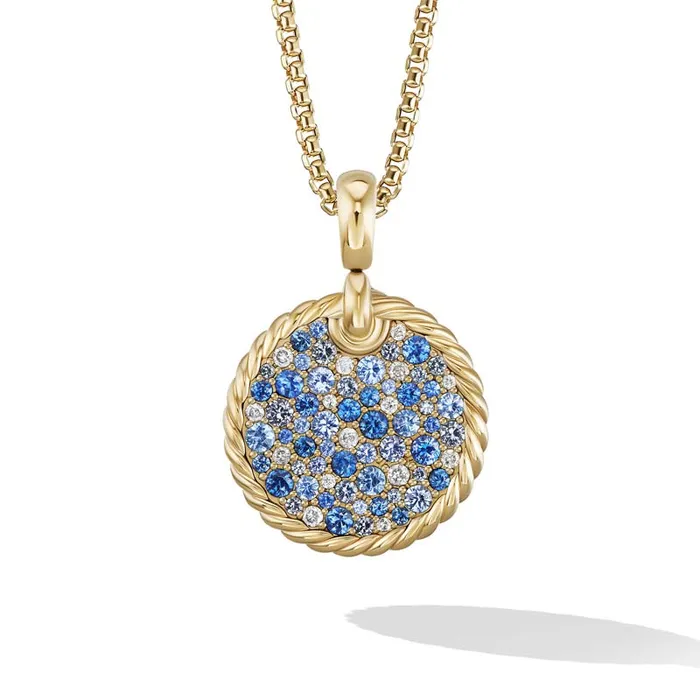 DAVID YURMAN INC DY Elements Color Pendant with Pav Blue Sapphires and Diamonds 305mm Necklaces DAVID YURMAN INC DY Elements Color Pendant with Pav Blue Sapphires and Diamonds 305mm Necklaces