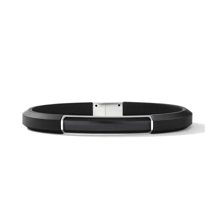 David Yurman Streamline ID Black Rubber Bracelet with Black Onyx 8mm DAVID YURMAN INC Bracelets David Yurman Streamline ID Black Rubber Bracelet with Black Onyx 8mm DAVID YURMAN INC Bracelets