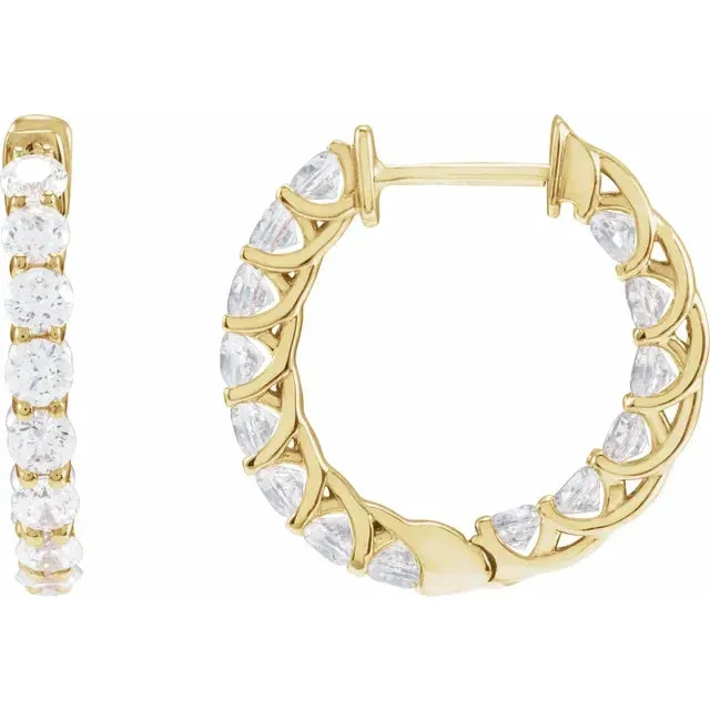 Dazzling 2 15 CTW Natural or LabGrown Diamond Inside Outside Hoop Earrings Solid 14K Yellow White Rose Gold Storyteller by Vintage Magnality Earrings Dazzling 2 15 CTW Natural or LabGrown Diamond Inside Outside Hoop Earrings Solid 14K Yellow White Rose Gold Storyteller by Vintage Magnality Earrings