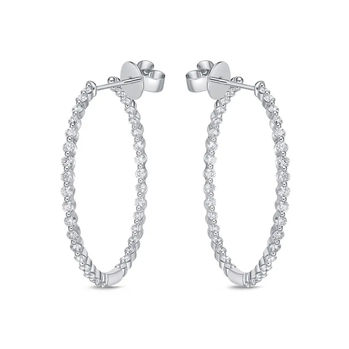 Diamond Hoop Earrings 35X35mm MEMOIRE Earrings