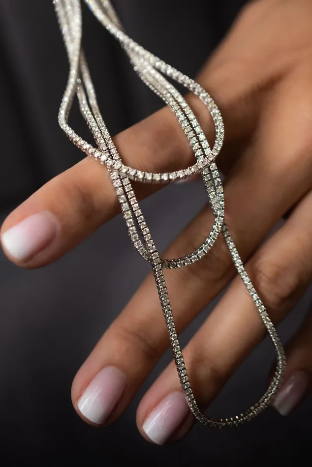Diamond Tennis Necklace 4 ctw Special Crown Jewels Coin Necklaces