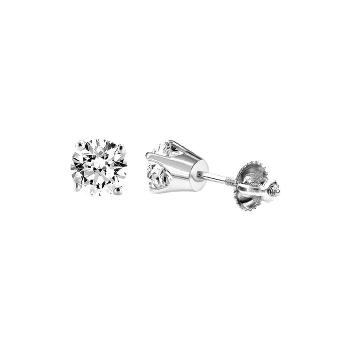 Earrings AV LADIES SOLITARE EARRINGS 200CT ROUND DIAMOND 14K WHITE GOLD